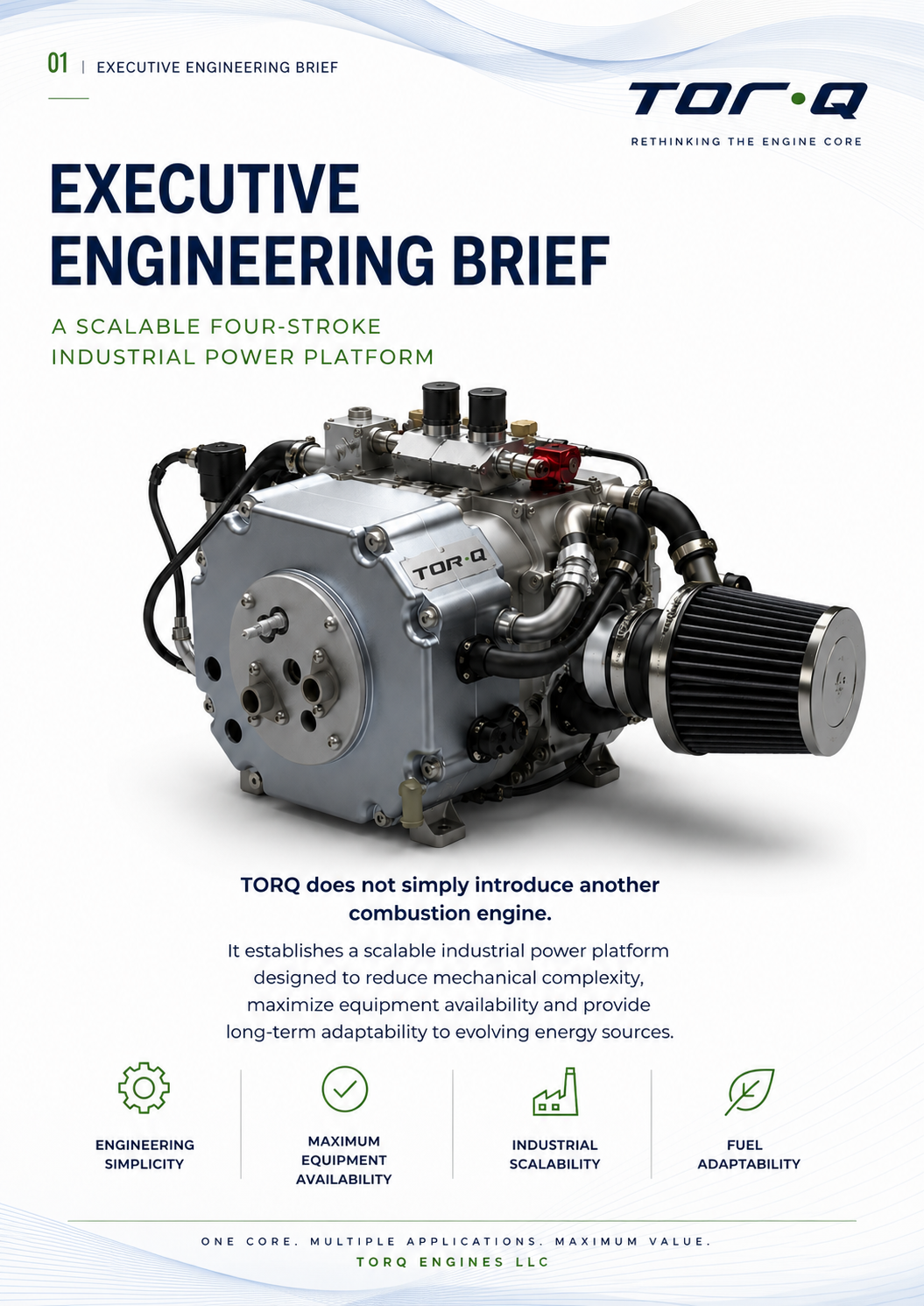 TORQ Engine Core, page 1 of the executive engineering brief